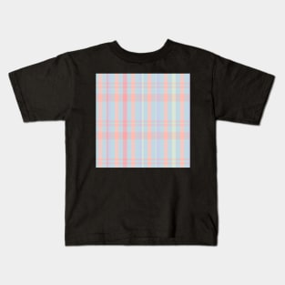 Pastel Aesthetic Catriona 1 Hand Drawn Textured Plaid Pattern Kids T-Shirt